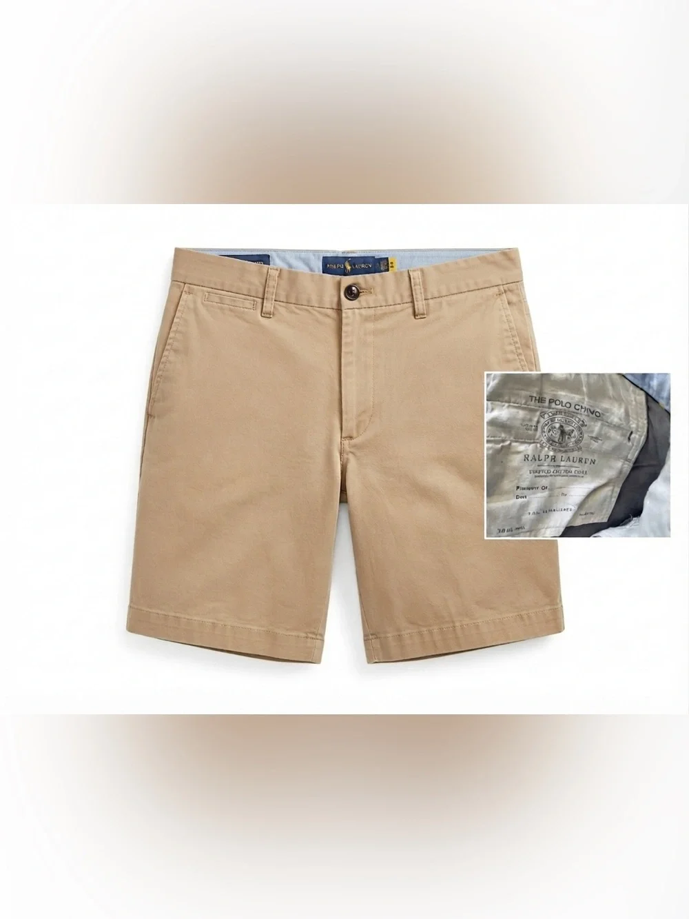 Ralph Lauren Men's Stretch Straight Fit Cotton Twill The Polo Chino Tan Shorts